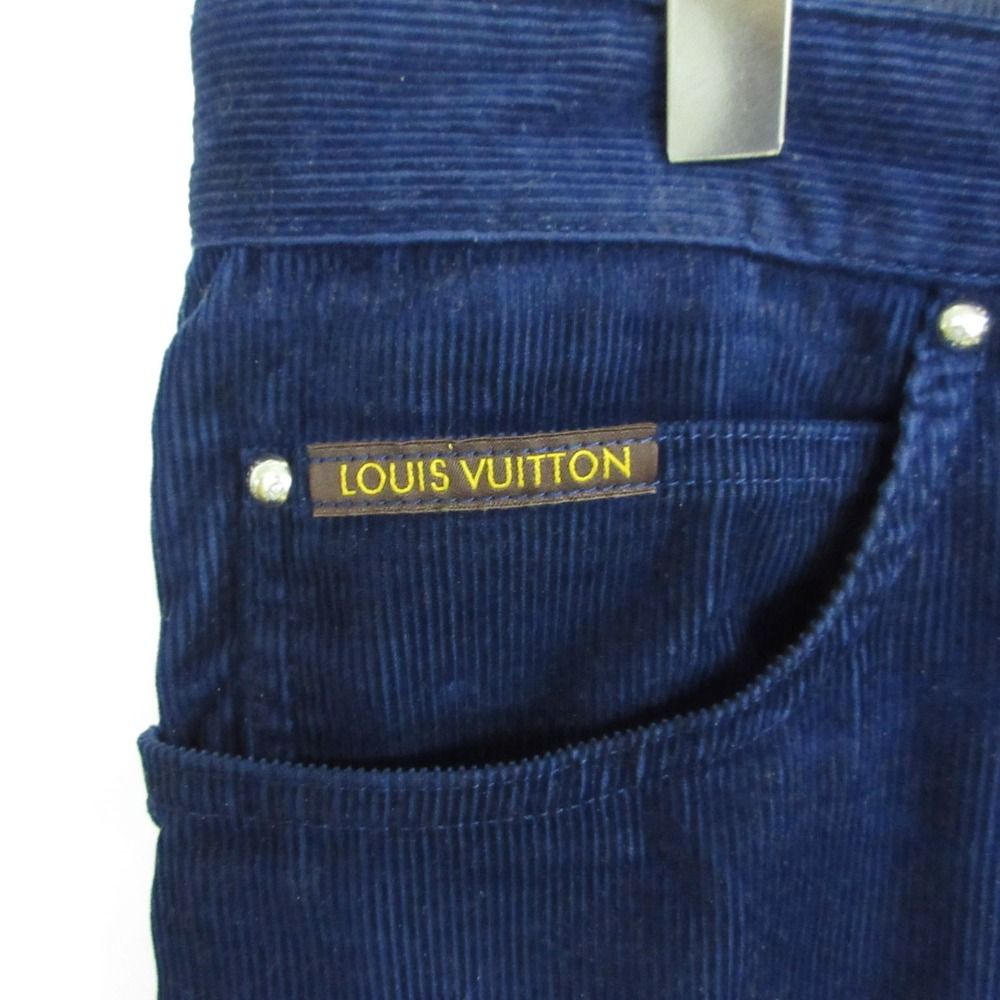 Louis Vuitton Pants Back Logo Corduroy Trousers Tapered Blue 42 — view 6