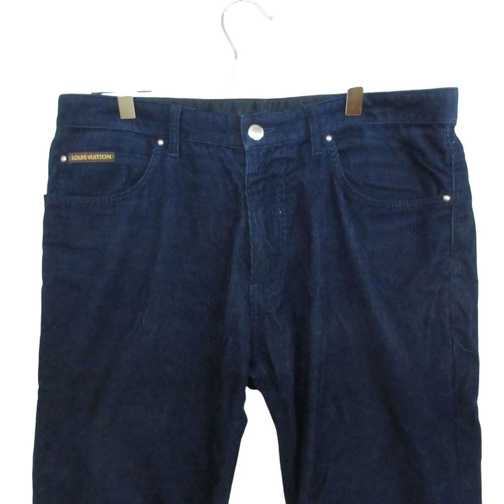 Louis Vuitton Pants Back Logo Corduroy Trousers Tapered Blue 42 — view 4