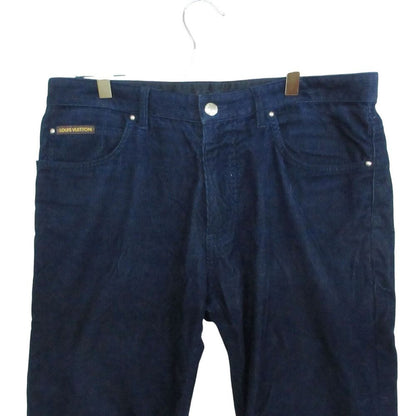 Louis Vuitton Pants Back Logo Corduroy Trousers Tapered Blue 42 — view 4