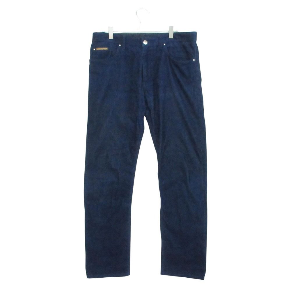 Louis Vuitton Pants Back Logo Corduroy Trousers Tapered Blue 42