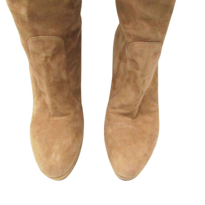 Prada Boots Suede Knee High Long Shoes Beige — view 6
