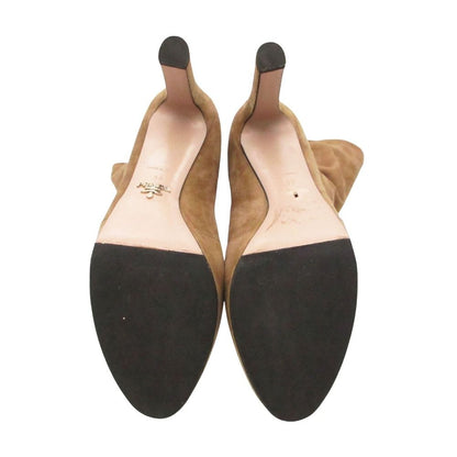 Prada Boots Suede Knee High Long Shoes Beige — view 7