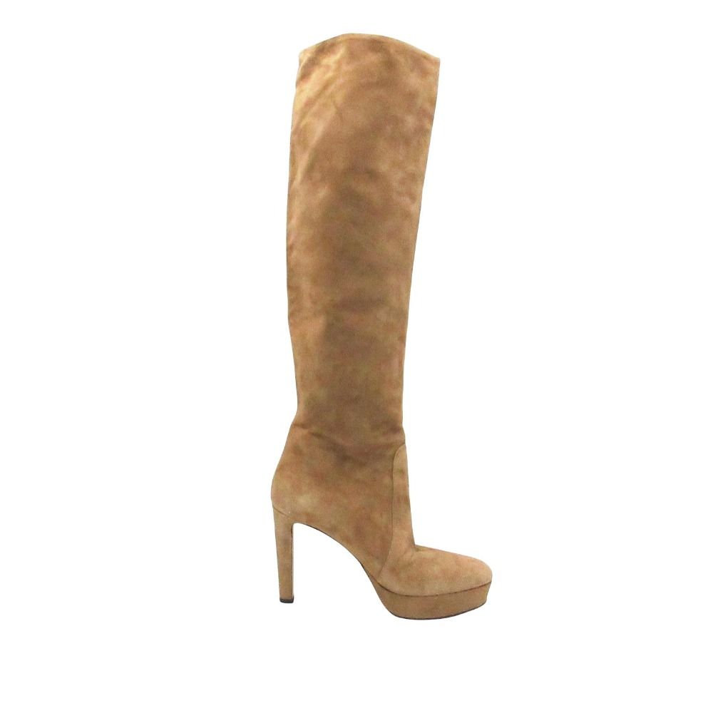 Prada Boots Suede Knee High Long Shoes Beige — view 2
