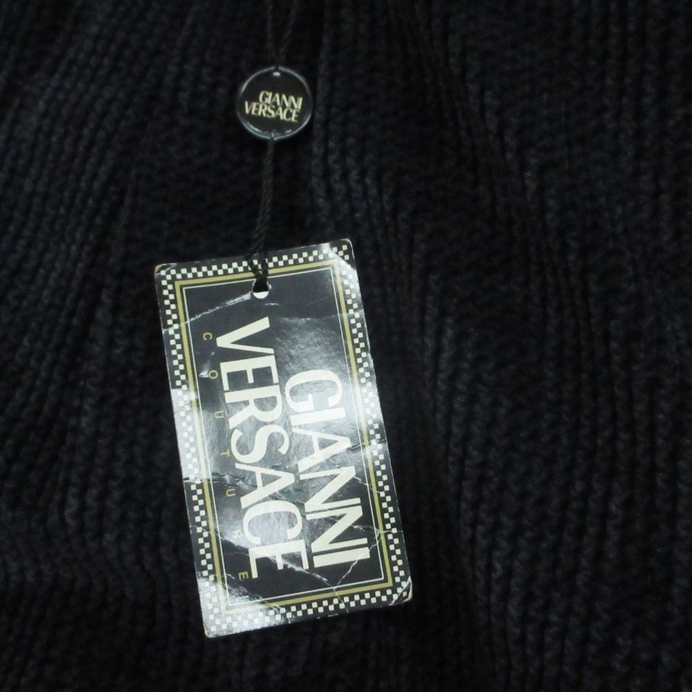 Versace Gianni Pants Corduroy Gurkha Logo Button Black — view 8