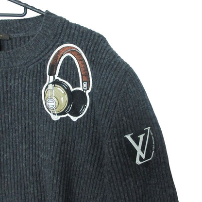 Louis Vuitton Knit Patch Ribbed Wool Cashmere Sweater Pullover Top Long Sleeve — view 3
