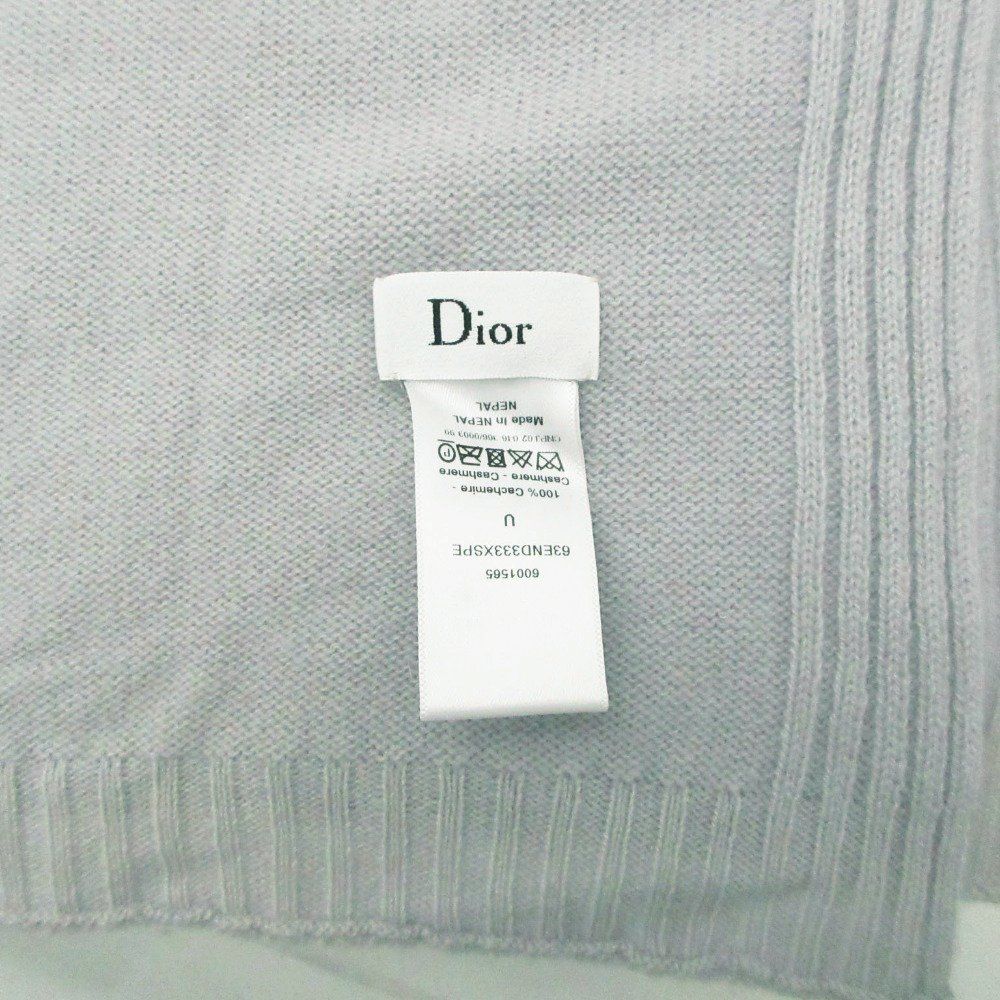 Dior Scarf Cashmere Knit Large Shawl Light Blue — view 4