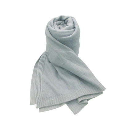 Dior Scarf Cashmere Knit Large Shawl Light Blue