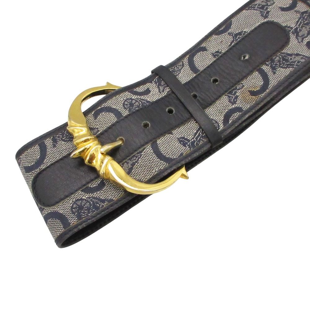 Celine Belt C Macadam Denim Sash Wide Navy — view 3