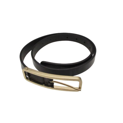 Gucci Belt Square Logo Buckle Patent Leather Narrow Black 80.32
