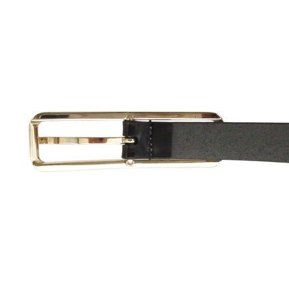 Gucci Belt Square Logo Buckle Patent Leather Narrow Black 80.32 — view 5