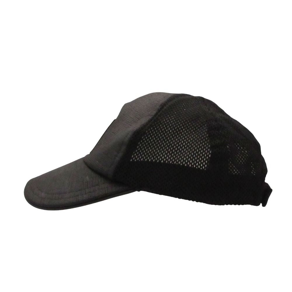 Chanel Sports Cap CC Logo Croco Embossed Leather Mesh Cap Hat Black — view 3