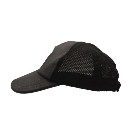 Chanel Sports Cap CC Logo Croco Embossed Leather Mesh Cap Hat Black — view 3