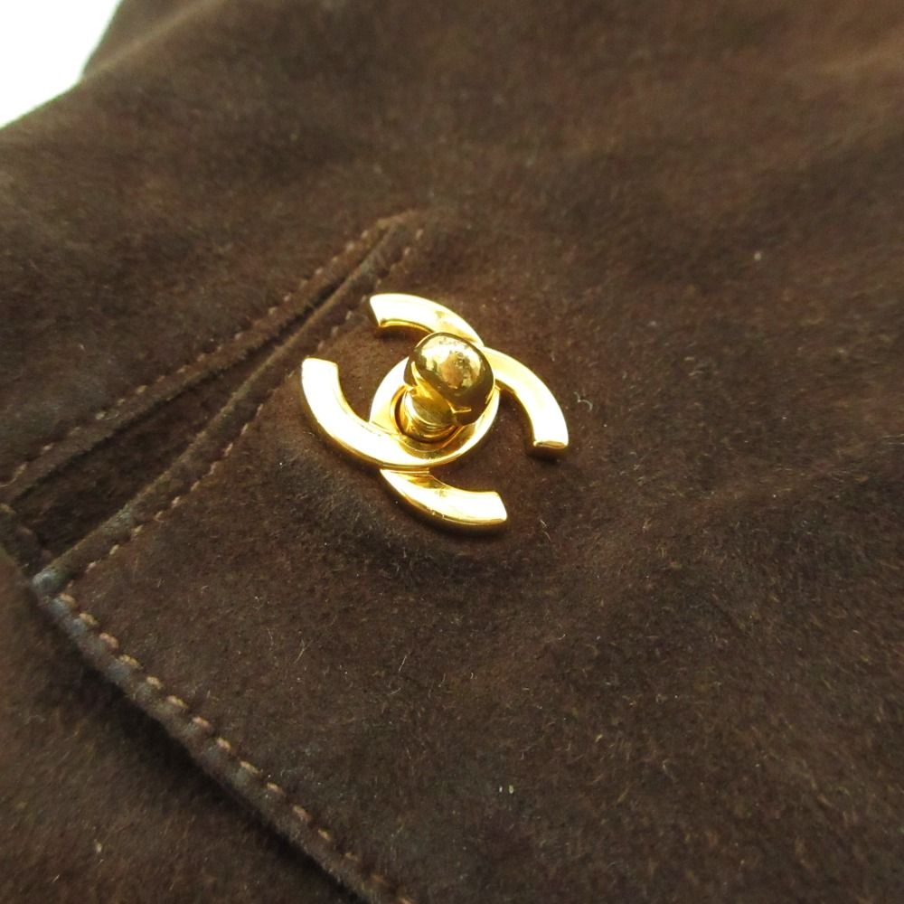 Chanel Gloves Turnlock Suede Leather Brown — view 3