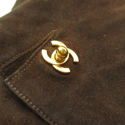 Chanel Gloves Turnlock Suede Leather Brown — view 3