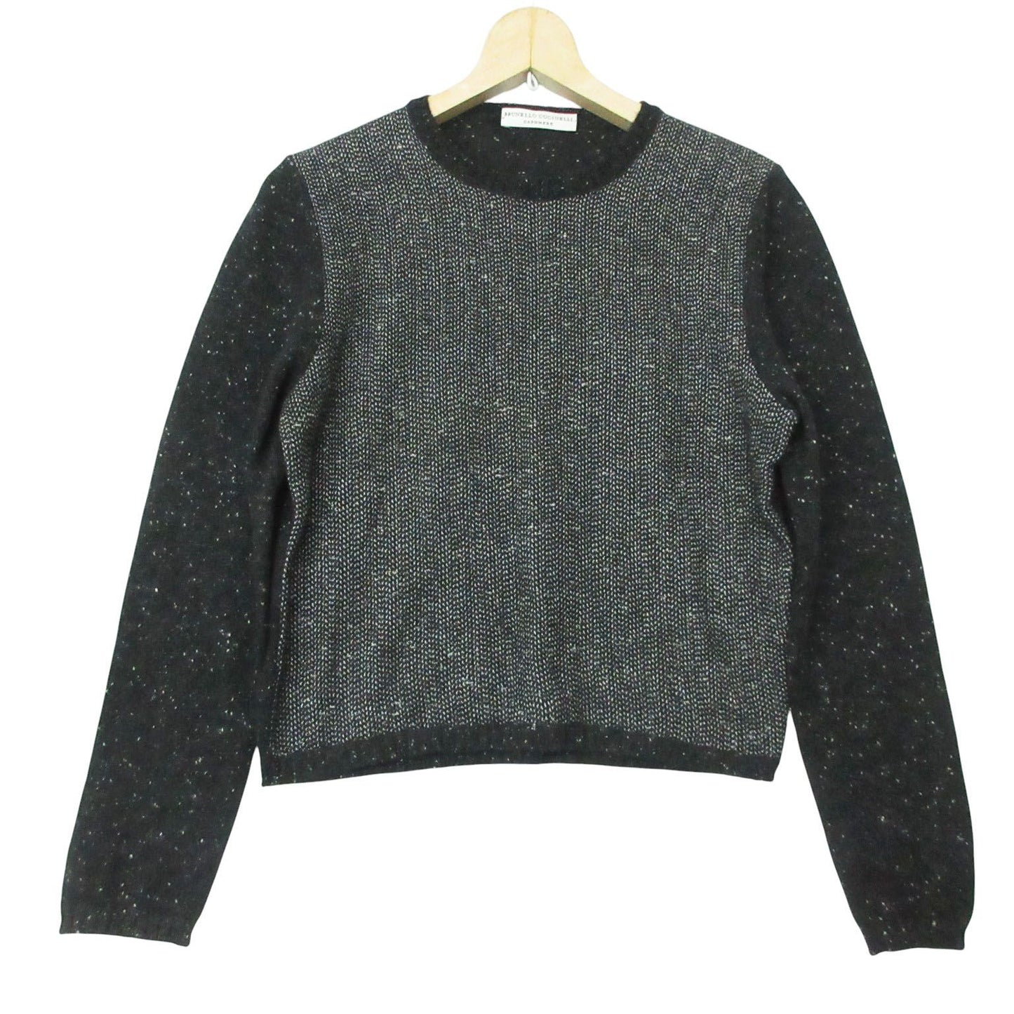 Brunello Cucinelli Knit Cashmere All Over Pattern Sweater Long Sleeve Crew Neck