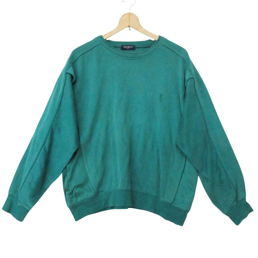 Saint Laurent Vintage Yves Sweatshirt Cassandra Logo Embroidery Long Sleeve