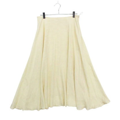 Celine Silk 100% Long Skirt Triomphe Pattern White 36