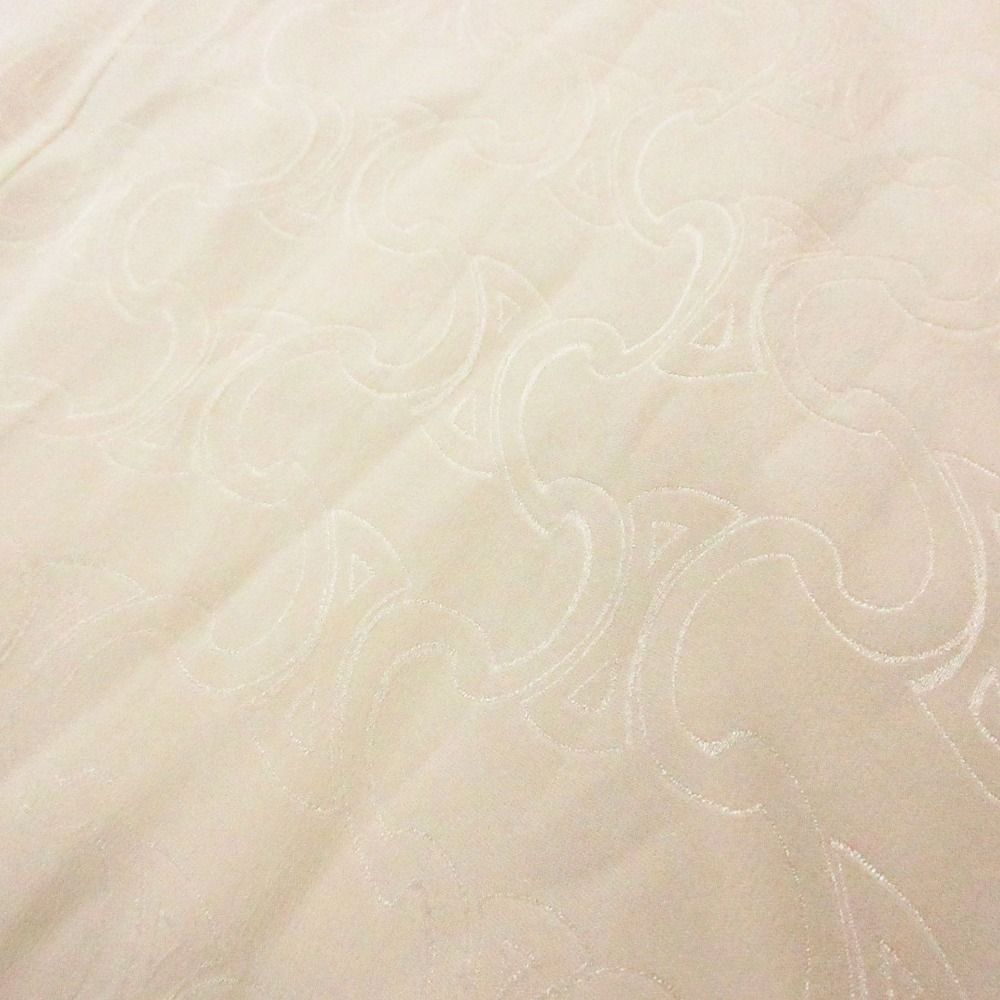 Celine Silk 100% Long Skirt Triomphe Pattern White 36 — view 8