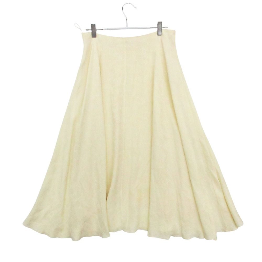 Celine Silk 100% Long Skirt Triomphe Pattern White 36 — view 2