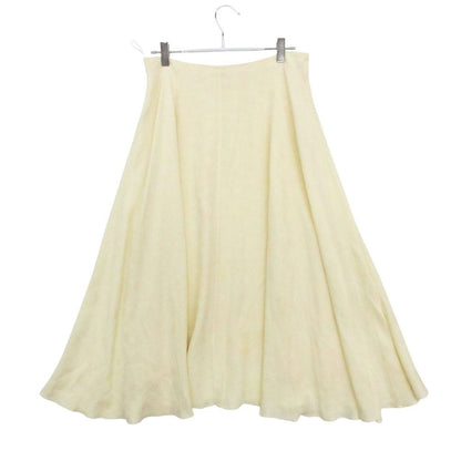 Celine Silk 100% Long Skirt Triomphe Pattern White 36 — view 2