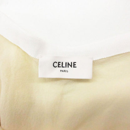 Celine Silk 100% Long Skirt Triomphe Pattern White 36 — view 7