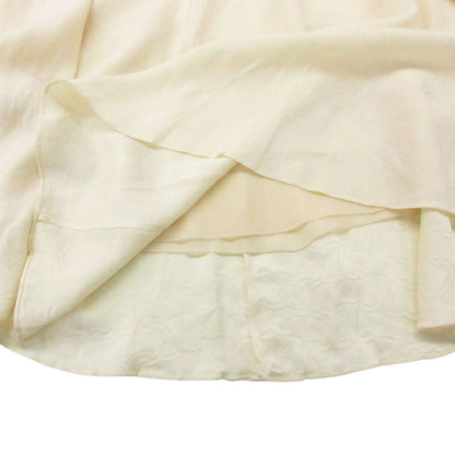 Celine Silk 100% Long Skirt Triomphe Pattern White 36 — view 5