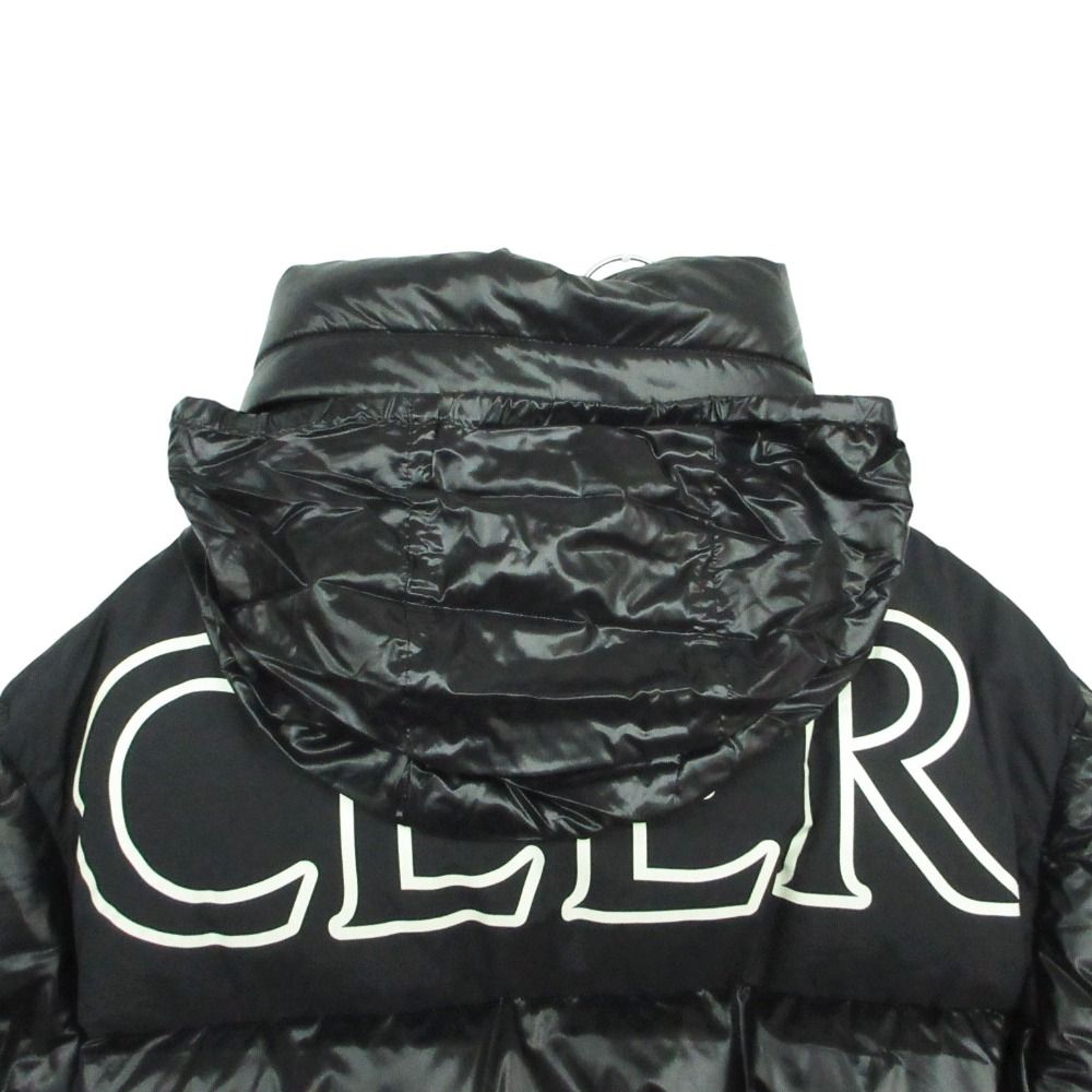 Moncler Gers Down Jacket Short Length Cropped Stand Collar Big Logo Black — view 6
