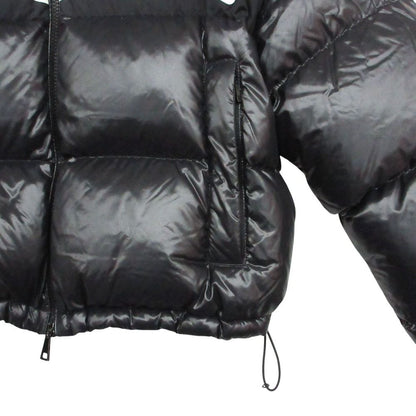Moncler Gers Down Jacket Short Length Cropped Stand Collar Big Logo Black — view 5