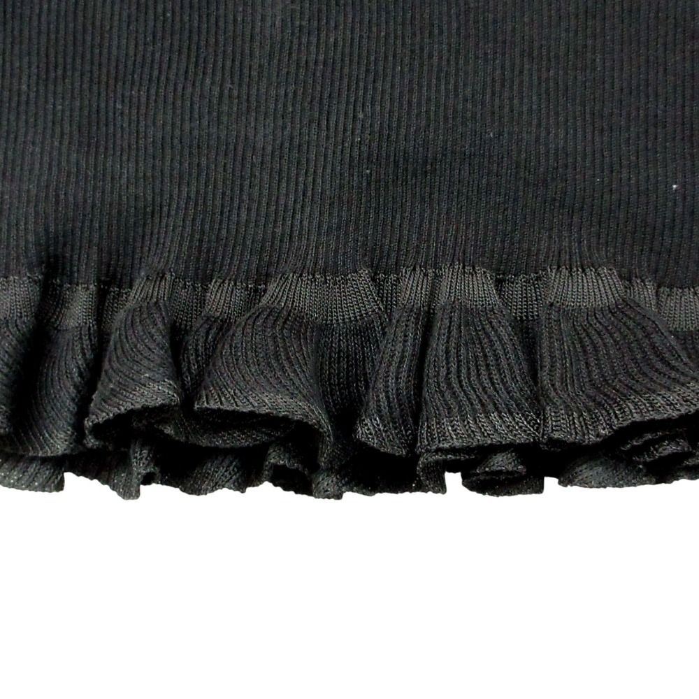 Fendi Vintage Rib Knit Long Sleeve Ruffle Pullover Top Black 44 Sweater — view 5