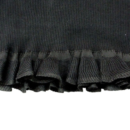 Fendi Vintage Rib Knit Long Sleeve Ruffle Pullover Top Black 44 Sweater — view 5