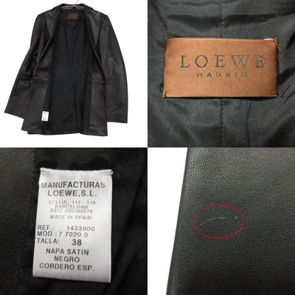 Loewe Set Nappa Leather Jacket Pants Peak Lapel Terre Black 38 — view 8