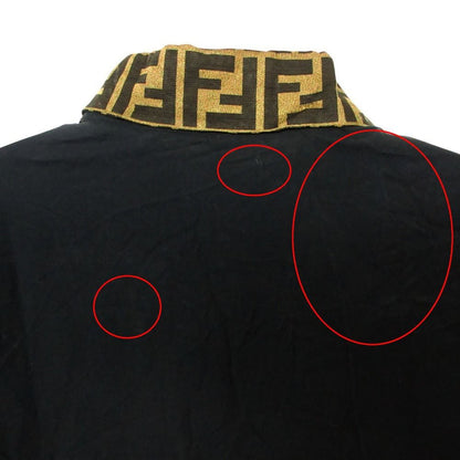 Fendi Long Sleeve Shirt Zucca Pattern FF Silk Switch Top Black 41 — view 6