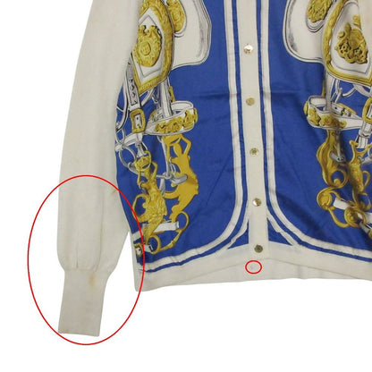 Hermes Vintage Twill Lane Cardigan Long Sleeve Silk Contrast Scarf Pattern Brid — view 7
