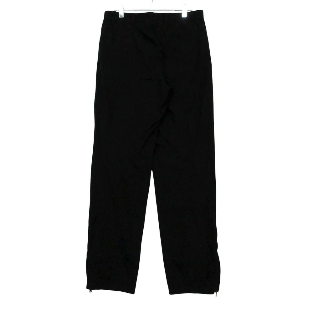Prada Sports Pants Cotton Nylon Hem Zip Mesh Contrast Black — view 2