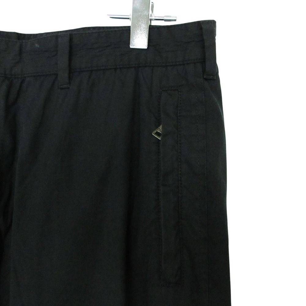 Prada Sports Pants Cotton Nylon Hem Zip Mesh Contrast Black — view 4