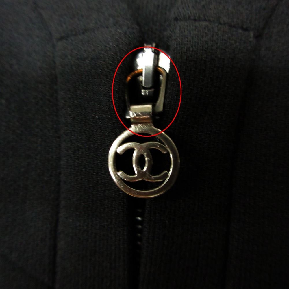 Chanel Vintage Dress Short Sleeve CC Logo Zip Up Black 36 — view 4