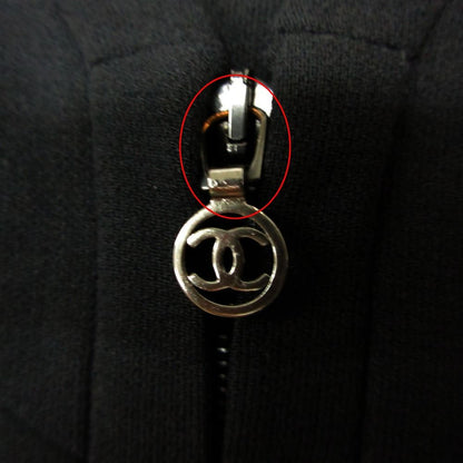 Chanel Vintage Dress Short Sleeve CC Logo Zip Up Black 36 — view 4