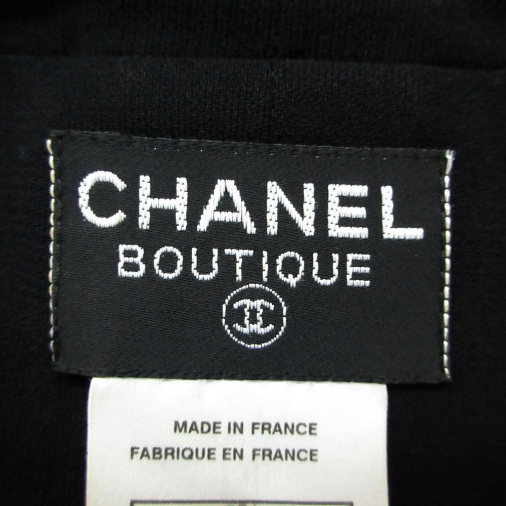 Chanel Vintage Dress Short Sleeve CC Logo Zip Up Black 36 — view 9