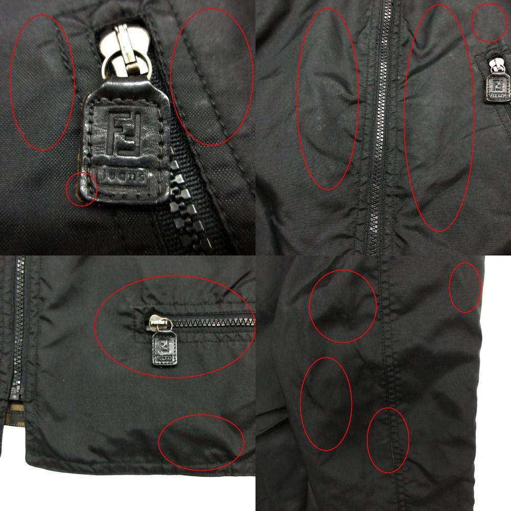 Fendi Vintage Zucca Pattern Reversible Jacket Logo Zip Up Brown 44 — view 9