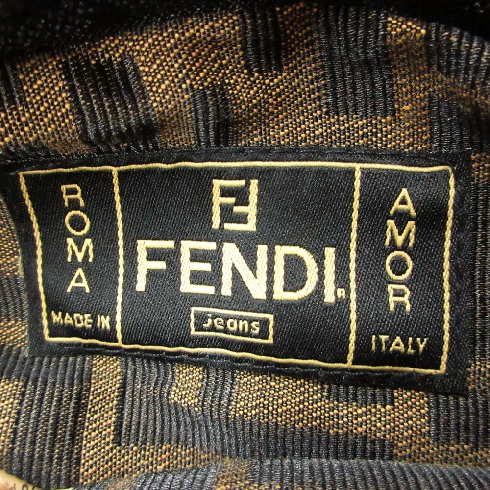 Fendi Vintage Zucca Pattern Reversible Jacket Logo Zip Up Brown 44 — view 6
