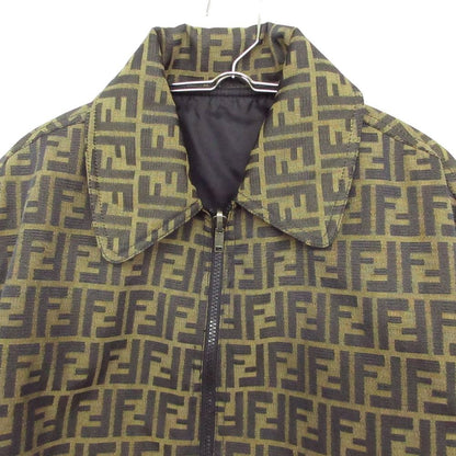 Fendi Vintage Zucca Pattern Reversible Jacket Logo Zip Up Brown 44 — view 3