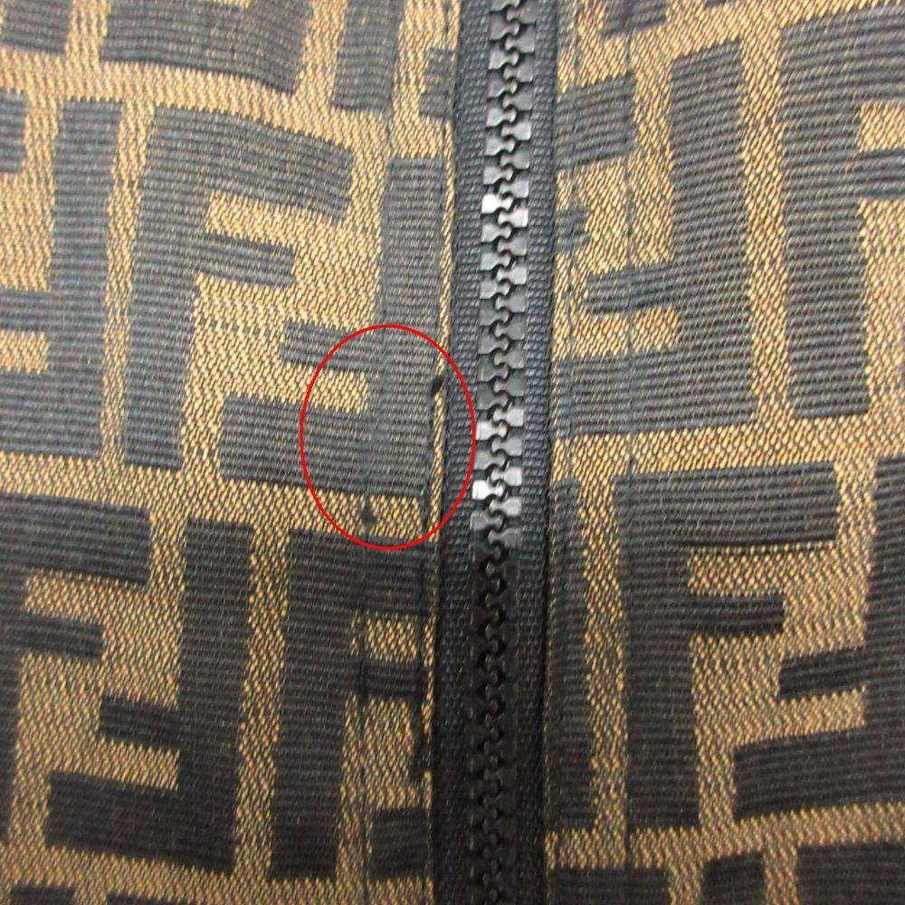 Fendi Vintage Zucca Pattern Reversible Jacket Logo Zip Up Brown 44 — view 4