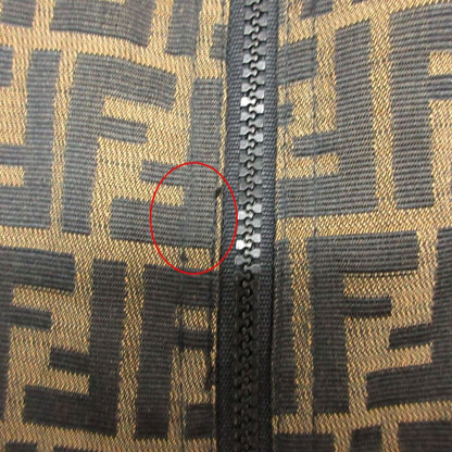 Fendi Vintage Zucca Pattern Reversible Jacket Logo Zip Up Brown 44 — view 4