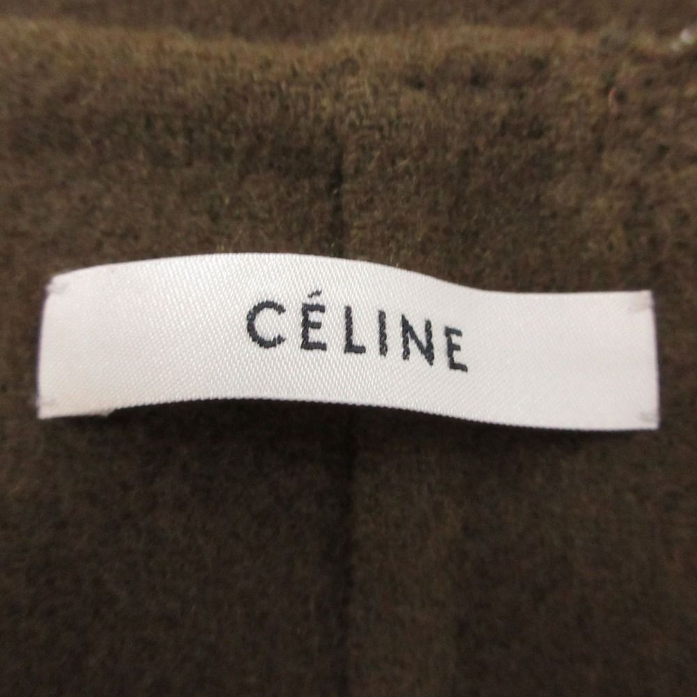 Celine by Phoebe Philo Era Cashmere Long Vest Cardigan Coat Sleeveless Khaki 34 — view 7