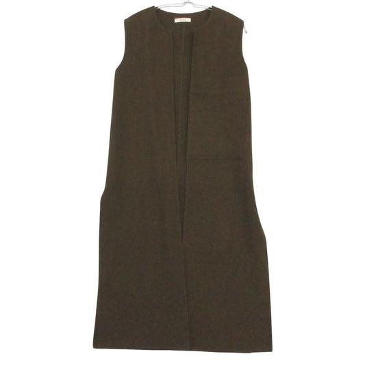 Celine by Phoebe Philo Era Cashmere Long Vest Cardigan Coat Sleeveless Khaki 34