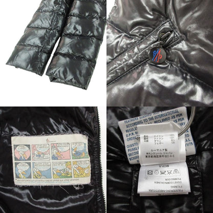 Moncler Moka Down Coat Long Length Nylon Hooded Black 00 — view 9