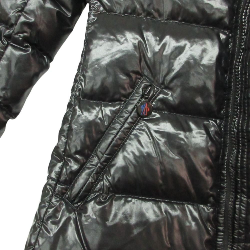 Moncler Moka Down Coat Long Length Nylon Hooded Black 00 — view 6