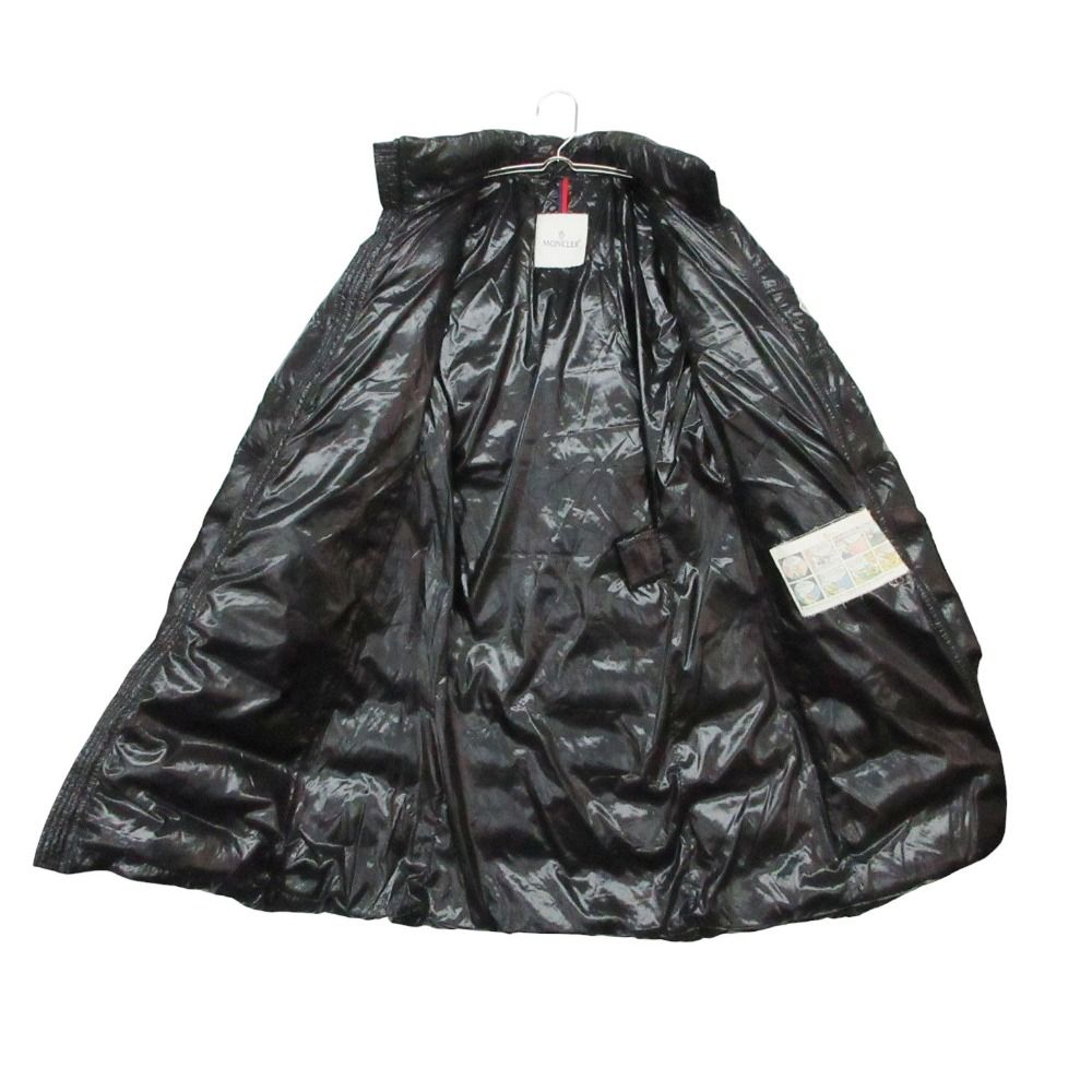 Moncler Moka Down Coat Long Length Nylon Hooded Black 00 — view 5