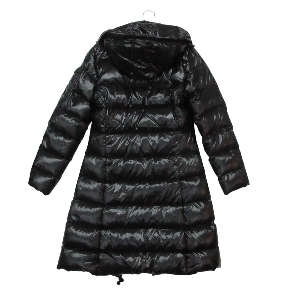 Moncler Moka Down Coat Long Length Nylon Hooded Black 00 — view 2