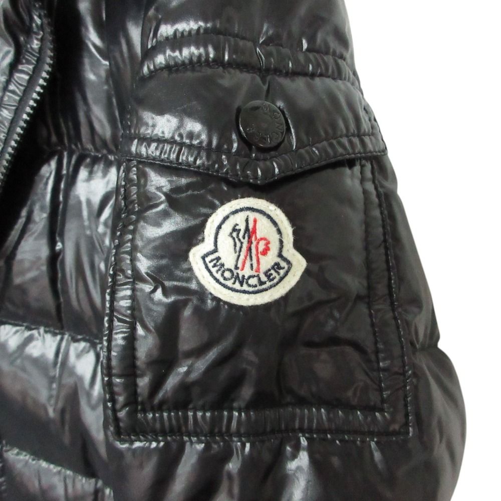 Moncler Moka Down Coat Long Length Nylon Hooded Black 00 — view 7